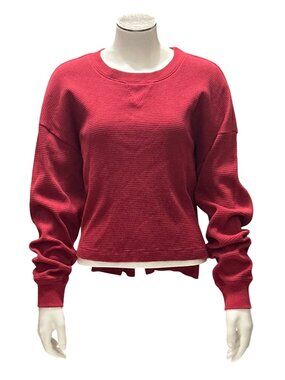 Forever 21 Size Medium Red Ribbed Crop Top Relax Streetwear Sweater Casual Vibes